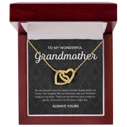 To my Grandmother - Interlocking Hearts Necklace - Damsak