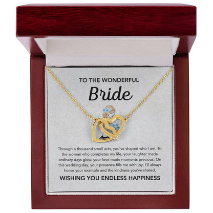 To my Bride - Interlocking Hearts Necklace - Bridal Bouquet