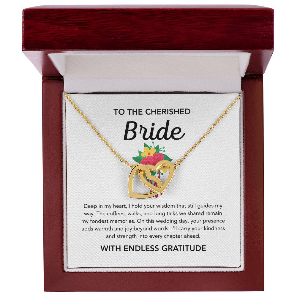 To my Bride - Interlocking Hearts Necklace - Bridal Bouquet