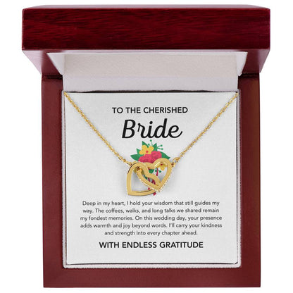 To my Bride - Interlocking Hearts Necklace - Bridal Bouquet