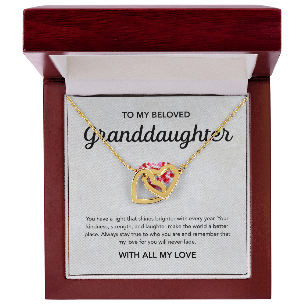 To my Granddaughter - Interlocking Hearts Necklace - Little Heart