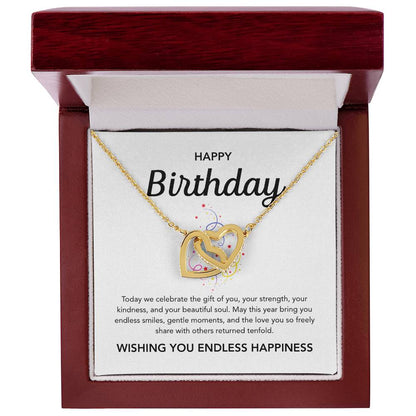 Birthday Gifts - Interlocking Hearts Necklace - Ribbons