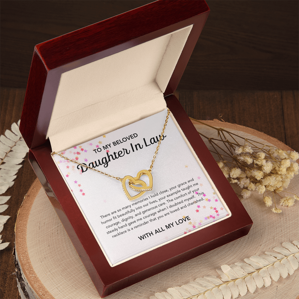 To my Daughter in Law - Interlocking Hearts Necklace - Stars