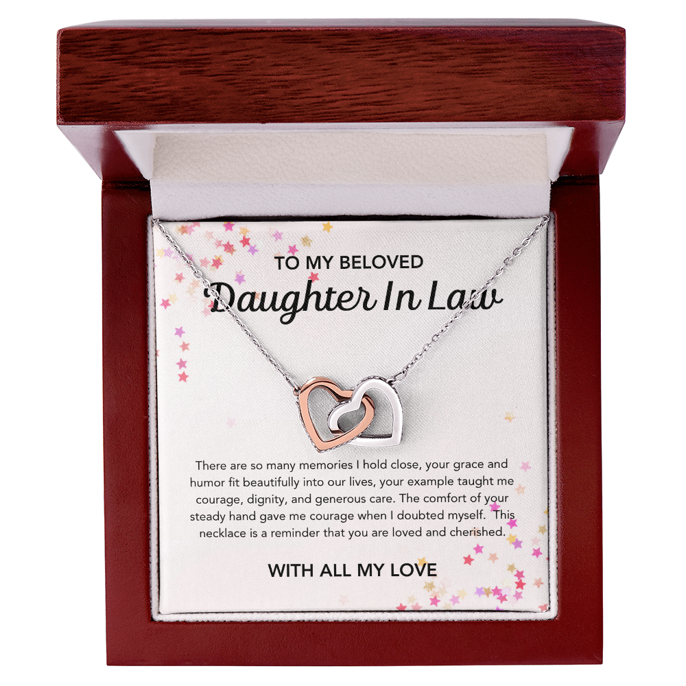 To my Daughter in Law - Interlocking Hearts Necklace - Stars