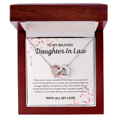 To my Daughter in Law - Interlocking Hearts Necklace - Stars