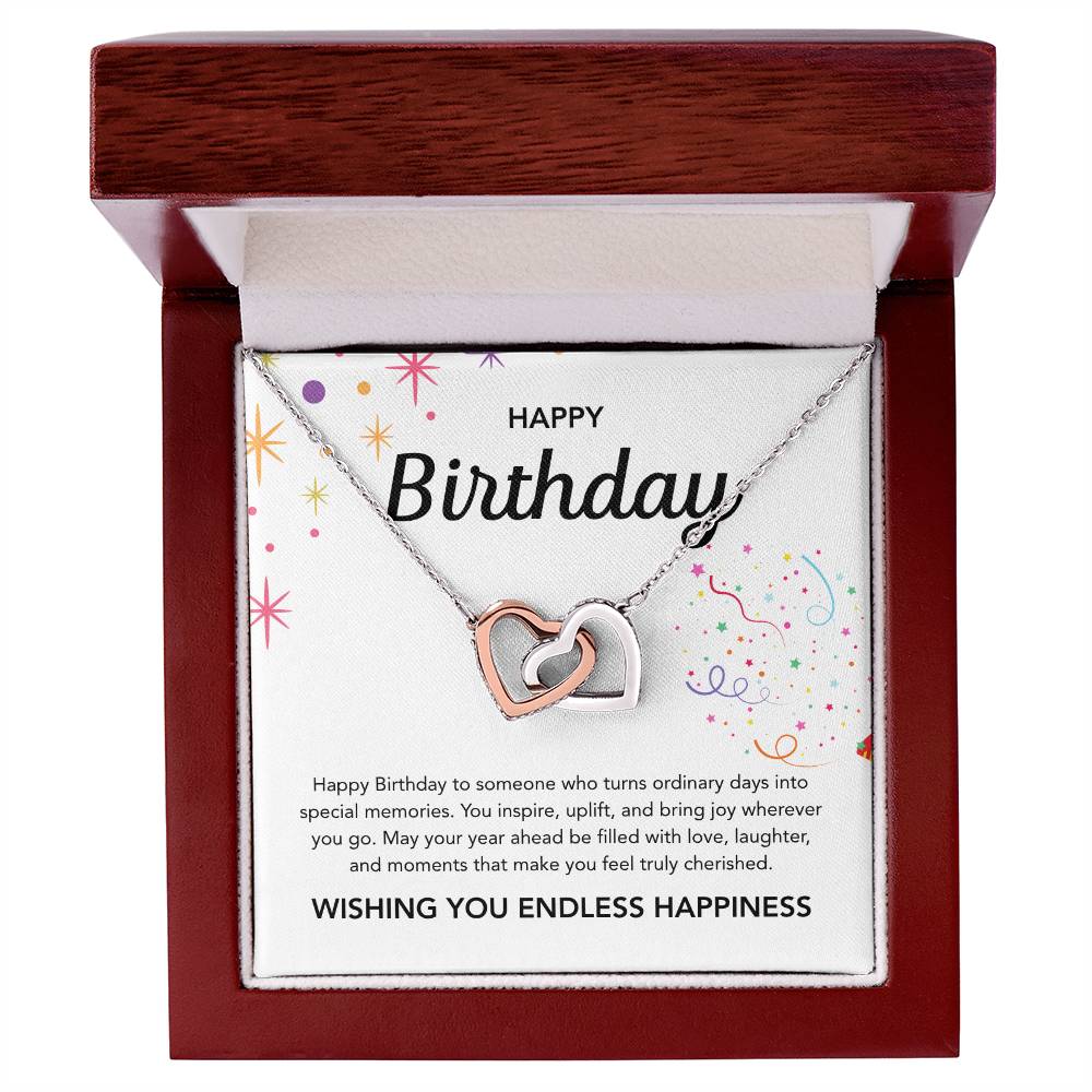 Birthday Gifts - Interlocking Hearts Necklace - Ribbons