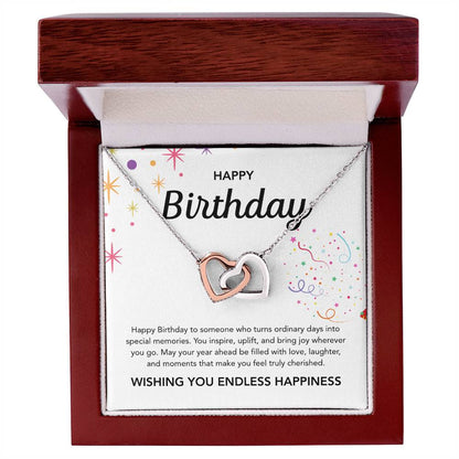 Birthday Gifts - Interlocking Hearts Necklace - Ribbons