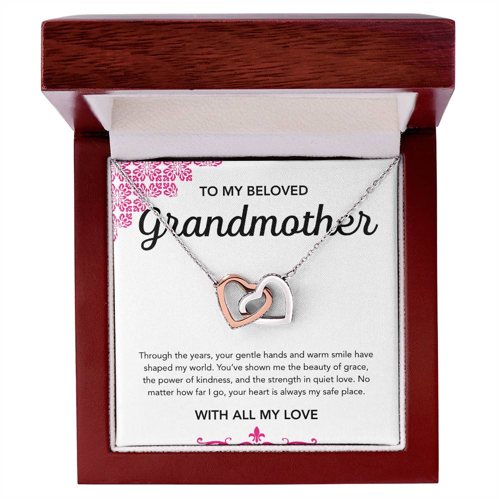 To my Grandmother - Interlocking Hearts Necklace - Ornament