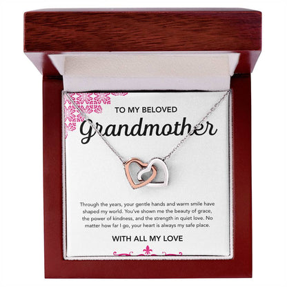 To my Grandmother - Interlocking Hearts Necklace - Ornament