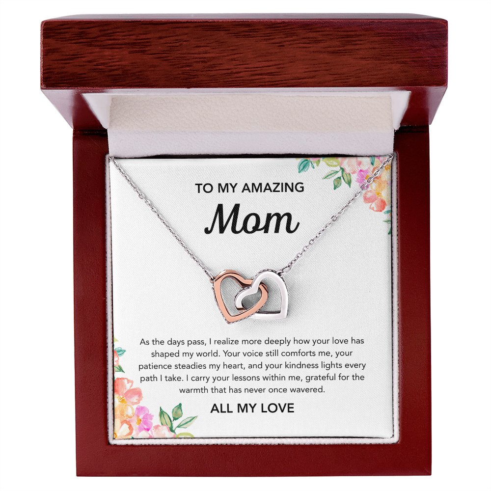 To Mom - Interlocking Hearts - Flowers