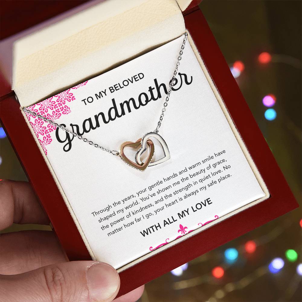 To my Grandmother - Interlocking Hearts Necklace - Ornament