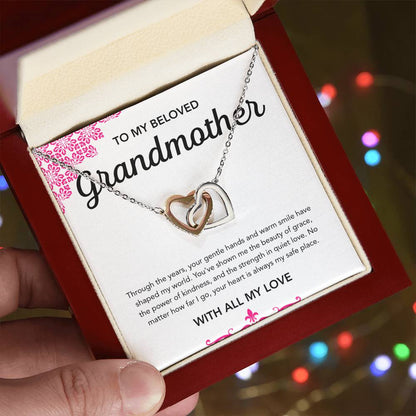To my Grandmother - Interlocking Hearts Necklace - Ornament