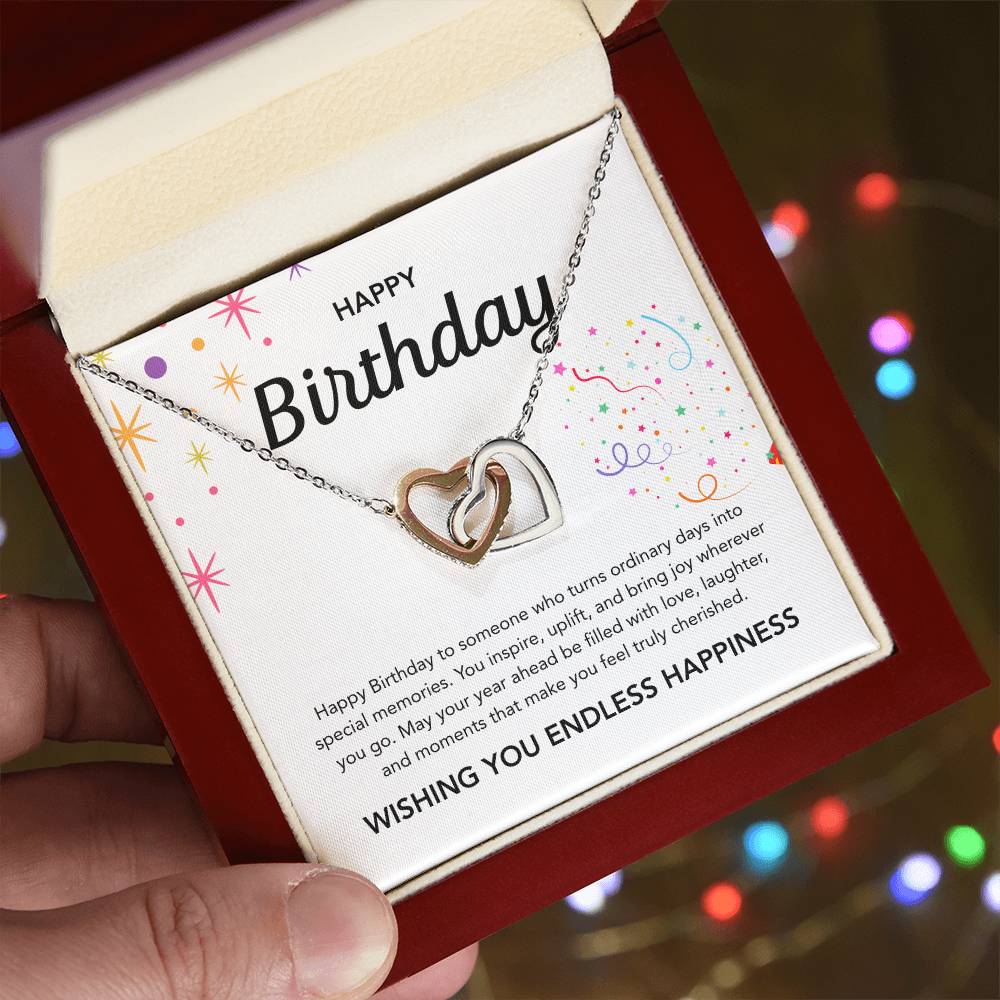 Birthday Gifts - Interlocking Hearts Necklace - Ribbons