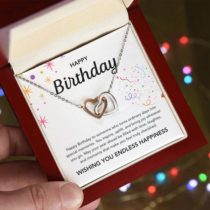 Birthday Gifts - Interlocking Hearts Necklace - Ribbons