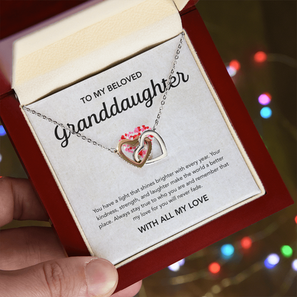 To my Granddaughter - Interlocking Hearts Necklace - Little Heart