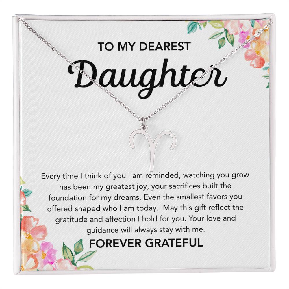 To my Daughter - Zodiac Symbol - Flowers