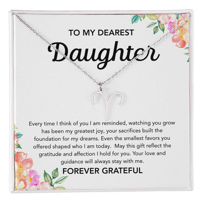 To my Daughter - Zodiac Symbol - Flowers