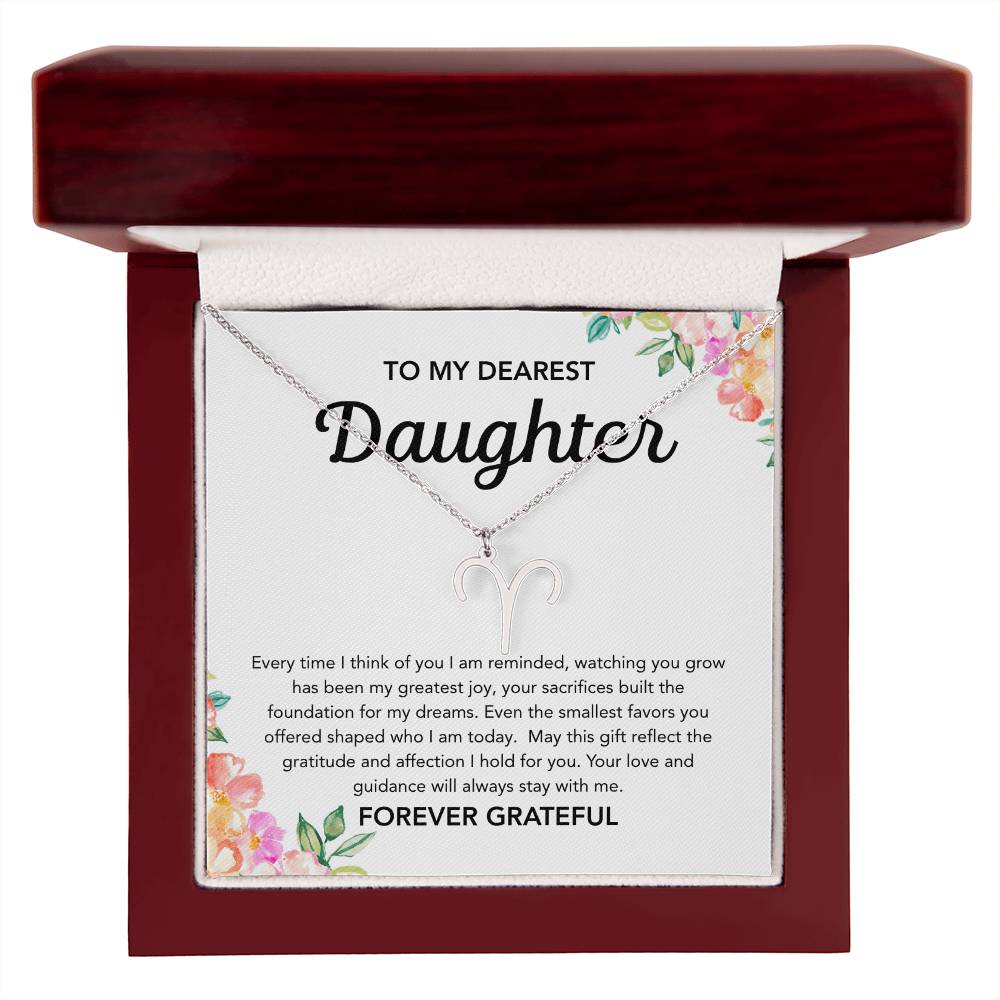 To my Daughter - Zodiac Symbol - Flowers
