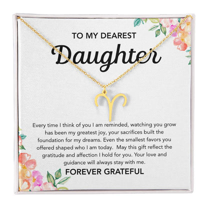 To my Daughter - Zodiac Symbol - Flowers