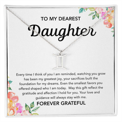 To my Daughter - Zodiac Symbol - Flowers