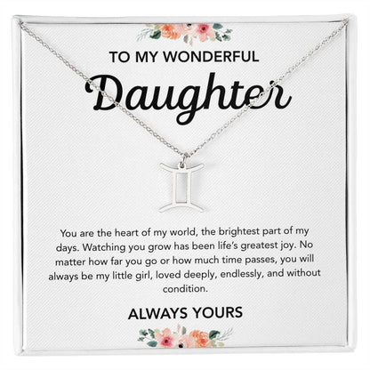 To my Daughter - Zodiac Symbol - Flowers