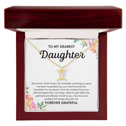 To my Daughter - Zodiac Symbol - Flowers