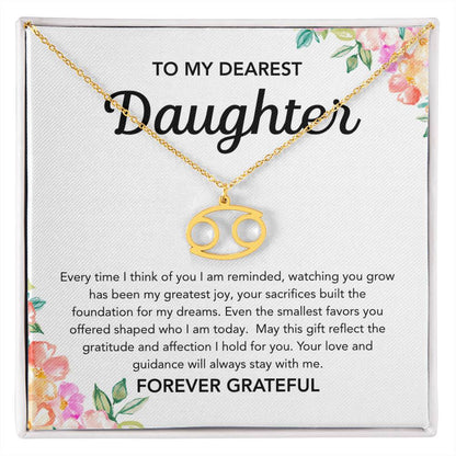 To my Daughter - Zodiac Symbol - Flowers