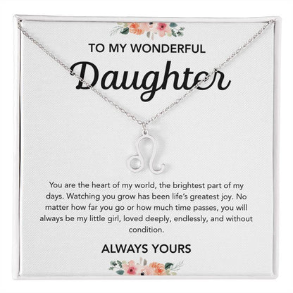 To my Daughter - Zodiac Symbol - Flowers
