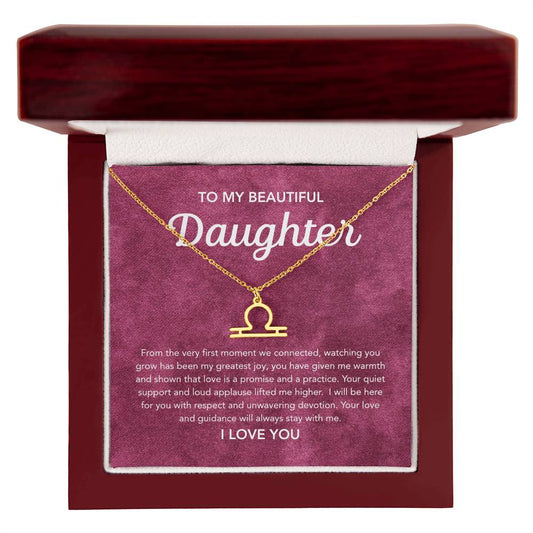 To my Daughter - Zodiac Symbol - Velvet Pattern