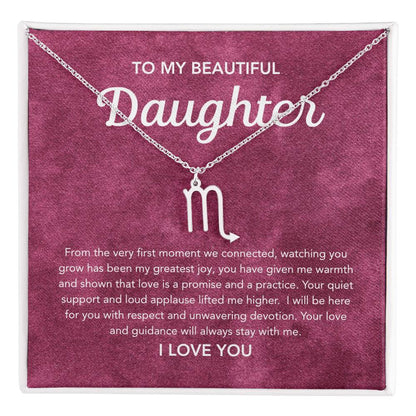 To my Daughter - Zodiac Symbol - Velvet Pattern