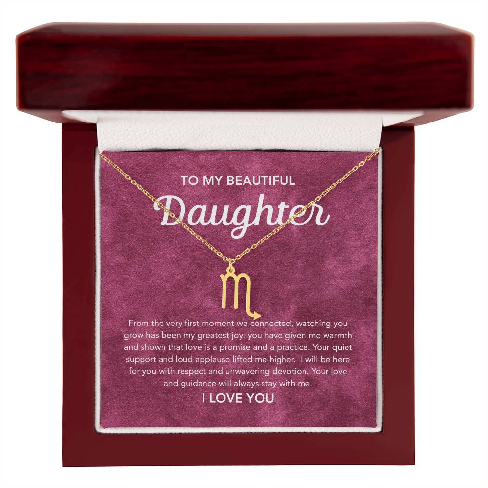 To my Daughter - Zodiac Symbol - Velvet Pattern