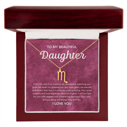 To my Daughter - Zodiac Symbol - Velvet Pattern