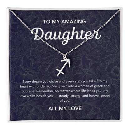 To my Daughter - Zodiac Symbol - Floral Damask