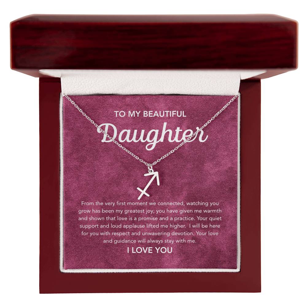 To my Daughter - Zodiac Symbol - Velvet Pattern