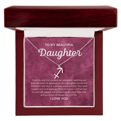 To my Daughter - Zodiac Symbol - Velvet Pattern