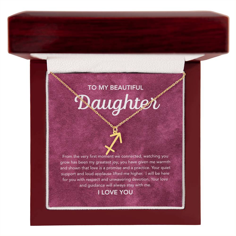 To my Daughter - Zodiac Symbol - Velvet Pattern
