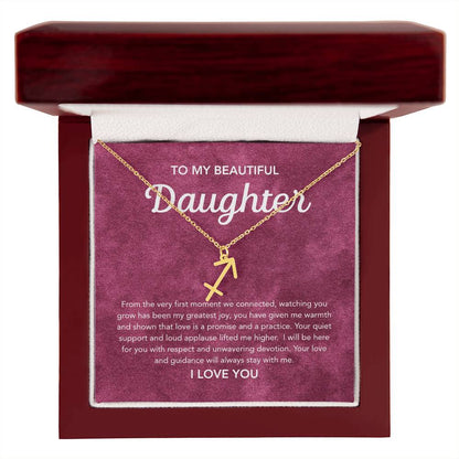 To my Daughter - Zodiac Symbol - Velvet Pattern