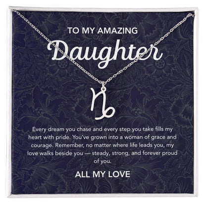 To my Daughter - Zodiac Symbol - Floral Damask