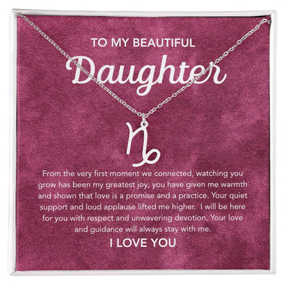 To my Daughter - Zodiac Symbol - Velvet Pattern