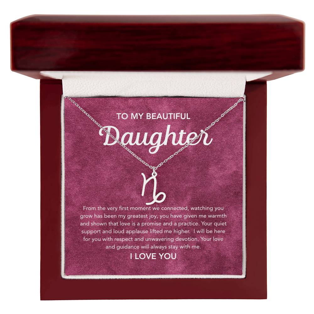 To my Daughter - Zodiac Symbol - Velvet Pattern