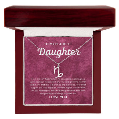 To my Daughter - Zodiac Symbol - Velvet Pattern