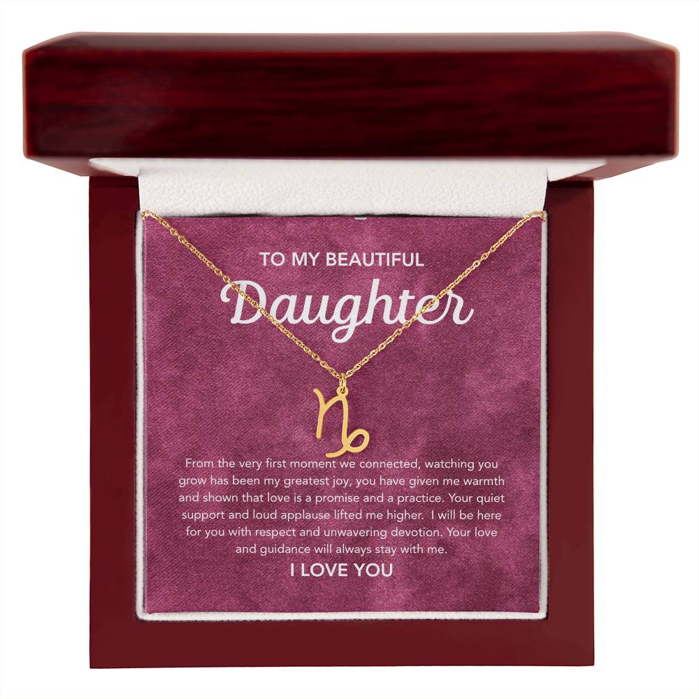 To my Daughter - Zodiac Symbol - Velvet Pattern