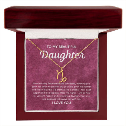 To my Daughter - Zodiac Symbol - Velvet Pattern