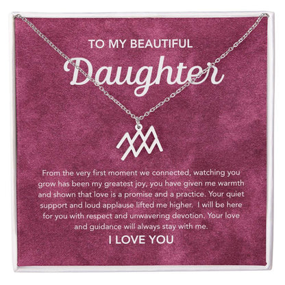 To my Daughter - Zodiac Symbol - Velvet Pattern