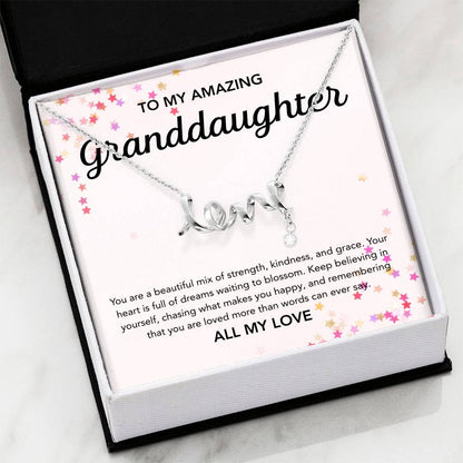 To my Granddaughter - Scripted Love Necklace - Stars