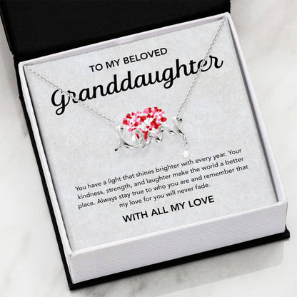To my Granddaughter - Scripted Love Necklace - Little Heart