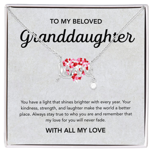 To my Granddaughter - Scripted Love Necklace - Little Heart
