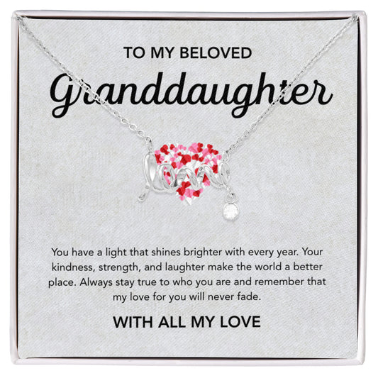 To my Granddaughter - Scripted Love Necklace - Little Heart