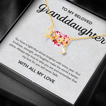 To my Granddaughter - Scripted Love Necklace - Little Heart