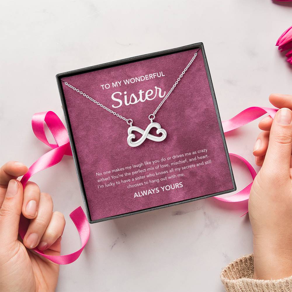 To my Sister - Endless Love Necklace - Velvet Pattern